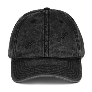 side chain denim dad cap