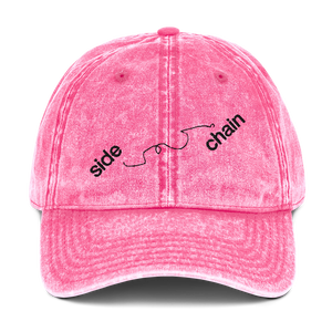 side chain denim dad cap